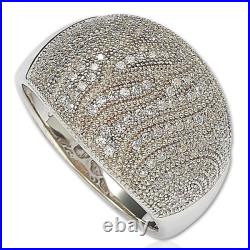 Suzy Levian Sterling Silver Cubic Zirconia Pave Anniversary Ring Round