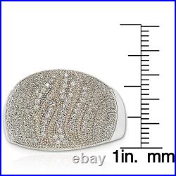 Suzy Levian Sterling Silver Cubic Zirconia Pave Anniversary Ring Round