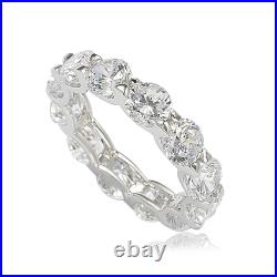 Suzy Levian Sterling Silver Cubic Zirconia Round U-Shape Eternity Band