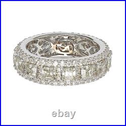 Suzy Levian Sterling Silver Cubic Zirconia White Modern Eternity Band