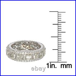 Suzy Levian Sterling Silver Cubic Zirconia White Modern Eternity Band