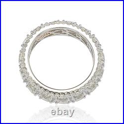 Suzy Levian Sterling Silver Cubic Zirconia White Modern Eternity Band