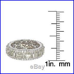 Suzy Levian Sterling Silver Cubic Zirconia White Modern Eternity Band