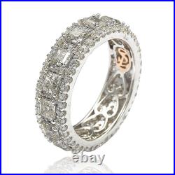 Suzy Levian Sterling Silver Cubic Zirconia White Modern Eternity Band