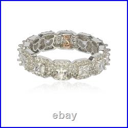 Suzy Levian Sterling Silver Cubic Zirconia White Princess Cut Eternity Band