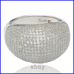 Suzy Levian Sterling Silver Pave Dome Cubic Zirconia Ring Round