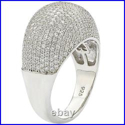 Suzy Levian Sterling Silver Pave Dome Cubic Zirconia Ring Round