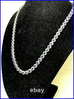 Suzy Levian Sterling Silver Round-Cut Blue & White Cubic Zirconia Necklace 17'