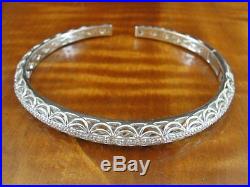 TACORI Cubic Zirconia Sterling Silver with Design Hinged Cuff BRACELET