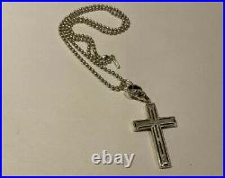THOMAS SABO Sterling Silver & Black Cubic Zirconia Studded Cross Pendant & Chain