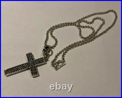 THOMAS SABO Sterling Silver & Black Cubic Zirconia Studded Cross Pendant & Chain