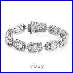 TJC Platinum Plated Silver Bracelet Cubic Zirconia 22.00Gms