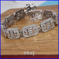 TJC Platinum Plated Silver Bracelet Cubic Zirconia 22.00Gms