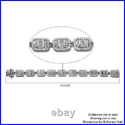 TJC Platinum Plated Silver Bracelet Cubic Zirconia 22.00Gms