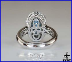 Tacori IV Blue Spinel Diamonique Cubic Zirconia & Sterling Silver Filigree Ring