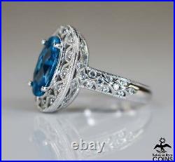 Tacori IV Blue Spinel Diamonique Cubic Zirconia & Sterling Silver Filigree Ring