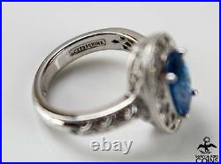 Tacori IV Blue Spinel Diamonique Cubic Zirconia & Sterling Silver Filigree Ring