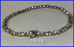 Tacori Sterling Silver 925 Cubic Zirconia CZ Open Scroll Link Tennis Bracelet