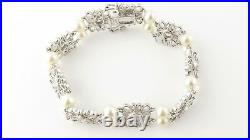 Tacori Sterling Silver Cubic Zirconia and Pearl Bracelet