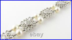 Tacori Sterling Silver Cubic Zirconia and Pearl Bracelet