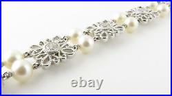 Tacori Sterling Silver Cubic Zirconia and Pearl Bracelet