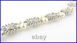 Tacori Sterling Silver Cubic Zirconia and Pearl Bracelet