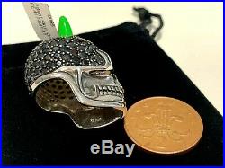 Thomas Sabo Rare Silver & Black Cubic Zirconia Horned Skull Heavy Pendant £359