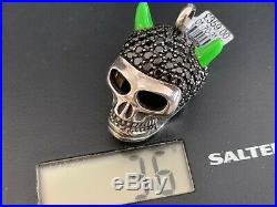 Thomas Sabo Rare Silver & Black Cubic Zirconia Horned Skull Heavy Pendant £359