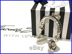 Thomas Sabo Vintage Silver & Black Cubic Zirconia Pave Headphones Heavy Pendant