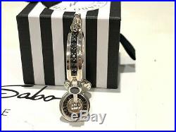 Thomas Sabo Vintage Silver & Black Cubic Zirconia Pave Headphones Heavy Pendant