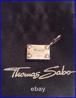 Thomas Sabo charm Turntable / Record player, black pave cubic zirconia & silver