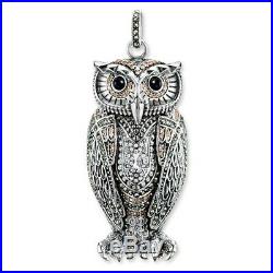 Thomas Sabo large Owl Pendant Sterling Silver With Marcasite and Cubic zirconia