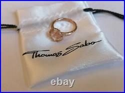 Thomas Sabo pink cubic zirconia silver gilt ring rrp £175