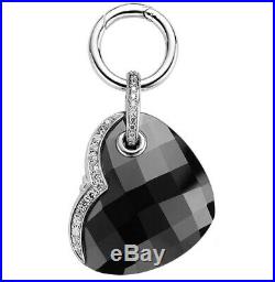 Ti Sento Milano Black/White Cubic Zirconia Heart 925 Sterling Silver Pendant (n)