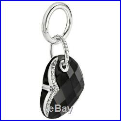 Ti Sento Milano Black/White Cubic Zirconia Heart 925 Sterling Silver Pendant (n)