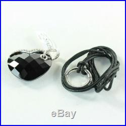 Ti Sento Milano Black/White Cubic Zirconia Heart 925 Sterling Silver Pendant (n)