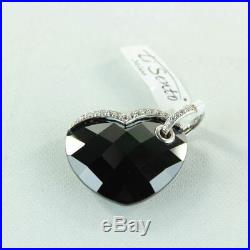 Ti Sento Milano Black/White Cubic Zirconia Heart 925 Sterling Silver Pendant (n)