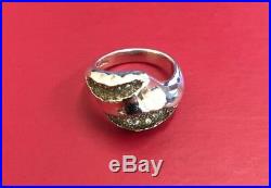 Triffid Silver Pave Set Statement ring with White Cubic Zirconias size N by Jere