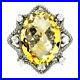 Unheated Oval Citrine 22x16mm Cz White Gold Plate 925 Sterling Silver Big Ring