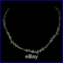 Unheated Round Emerald 3.5mm Cubic Zirconia 925 Sterling Silver Necklace 18 Inch