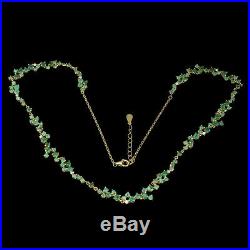 Unheated Round Emerald 3.5mm Cubic Zirconia 925 Sterling Silver Necklace 18 Inch