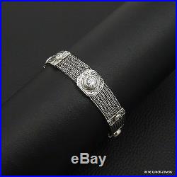 Unique Cubic Zirconia Byzantine 925 Sterling Silver Greek Handmade Bracelet