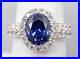 VTG Blue & White Cubic Zirconia Sterling Silver Ring Size 7.25