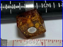 VTG Sterling Silver Modern Steampunk Cubic Amber Statement Cocktail Ring Sz 7