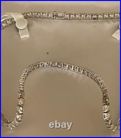 Vanna K Cubic Zirconia Rhodium Over Sterling Silver Tennis Necklace