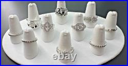 Variety Sterling Silver 925 Clear Cubic Zirconia Cz Rings Bands Lot