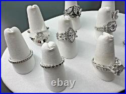 Variety Sterling Silver 925 Clear Cubic Zirconia Cz Rings Bands Lot