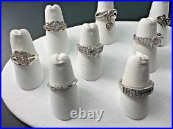 Variety Sterling Silver 925 Clear Cubic Zirconia Cz Rings Bands Lot