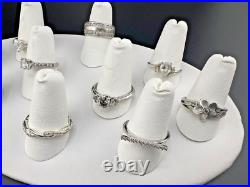 Variety Sterling Silver 925 Clear Cubic Zirconia Cz Rings Bands Lot