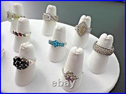Variety Sterling Silver 925 Clear Cubic Zirconia Multi-gemstone Bands Rings Lot
